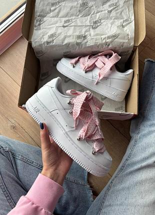 Nike air force 1 low custom lanvin laces pink