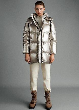 Жіночий стильний пуховик massimo dutti (р s)оригінал