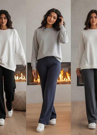 Женский костюм двойка в трех цветах кофта + штаны ткань двусторонняя ангора