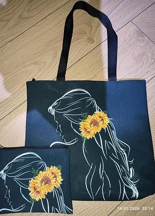 Набір вишитий бісером (сумка + косметичка)