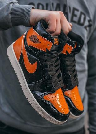 Nike air jordan retro 1 black orange 🆕шикарні жіночі кросівки🆕купити накладений платіж