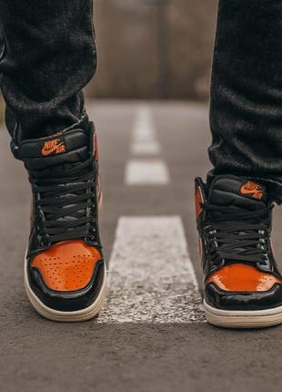 Nike air jordan retro 1 black orange 🆕шикарные женские кроссовки🆕купить наложенный платёж4 фото