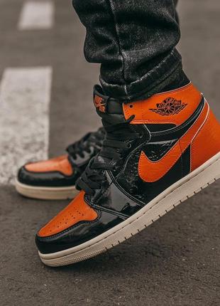 Nike air jordan retro 1 black orange 🆕шикарные женские кроссовки🆕купить наложенный платёж8 фото