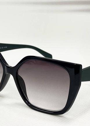 Окуляри для корекції зору жіночі тоновані трапеції в пластиковій оправі з матовими дужками чорний, -175