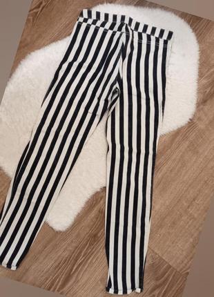 Брендові джинси в чорно-білу смужку/полосаті h&m5 фото