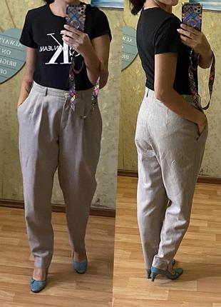 Cтильні бежеві вовняні штани casuro на високій посадці