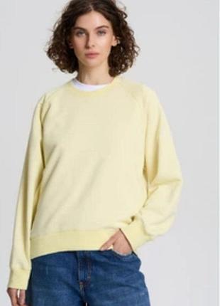 Лимонный свитшот dunnes, р s, полномерный, без нюансов