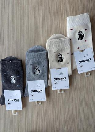 Женские носки носки высокие шерстяные котики зимние 36-41 корона 2701698