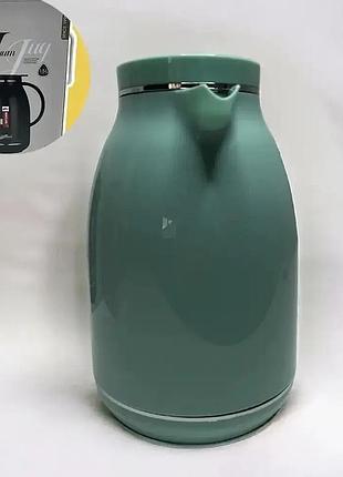 Глечик термос для напоїв зі скляною колбою на 1,5 л 29150 зелений