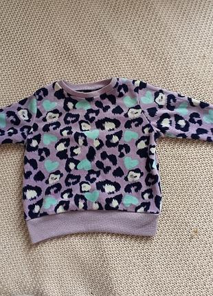 Теплая кофта детская на девочку 1-2 года