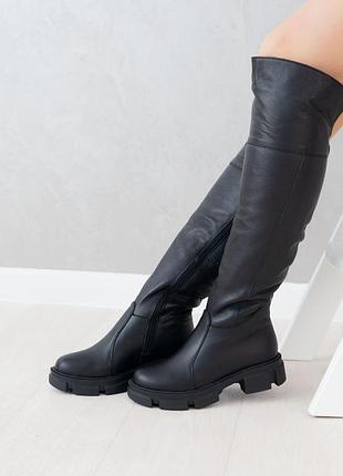 Жіночі зимові чоботи шкіряні замшеві