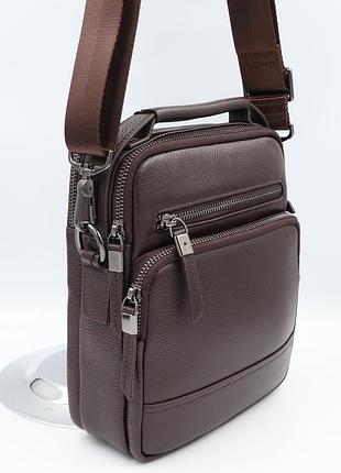 Сумка чоловіча натуральна шкіра leather 2231 brown