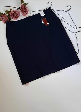 Eur 52 базовая синяя женская юбка большой размер батал No424