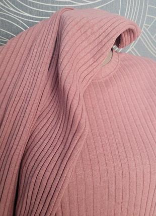 Классный домашний костюм в рубчик,  пижама  - удлиненная кофта по бокам разрезы и штаны