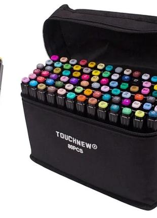 Маркеры touch sketch marker black 80 шт разноцветные + сумка