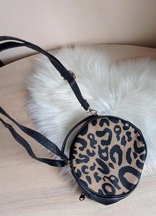 Маленькая женская сумочка для телефона и мелочей, леопардовая.