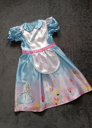 Карнавальное праздничное платье алиса в стране чудес на девочку 7-8 роов рост 122-128 см