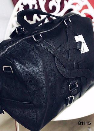 Большая женская кожаная сумка | натуральная кожа люкс | вместительная черная сумка 3