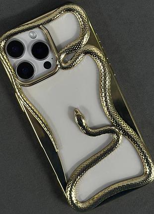 Захисний чохол (накладка) soft snake apple iphone16 pro max (gold)