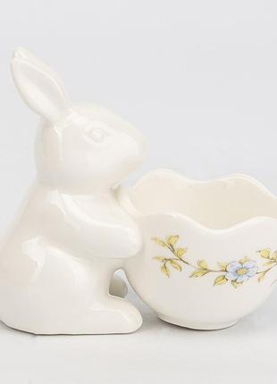 Подставка керамическая под яйцо пасхальный кролик 10 см 15104-007