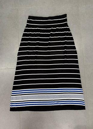 Трикотажная длинная юбка юбка в полоску l 48р