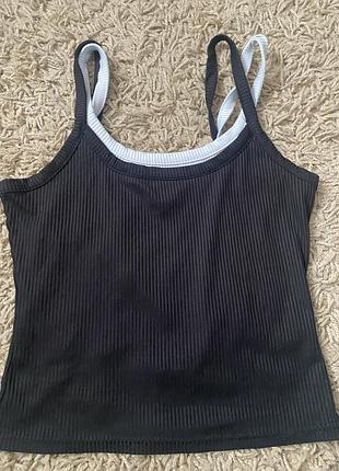 Майка топ shein в рубчик