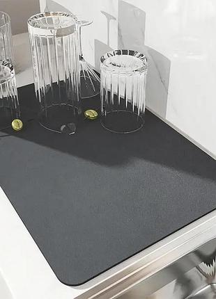 Килимок для сушіння посуду 59*40 см чорний