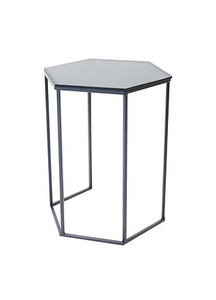 Журнальный стол "драконник" шестиугольный, стекло, графит (большой)