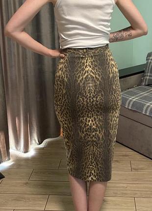 Жіноча спідниця олівець леопардовий принт