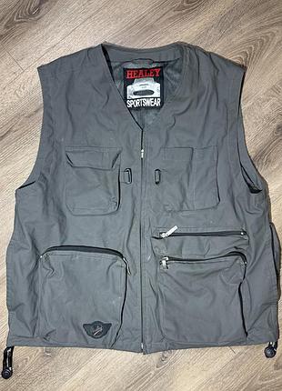 Мужская водонепроницаемая серая жилетка healey sportwear для рыбалки охоты