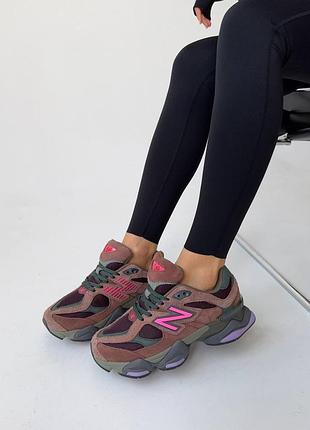 Женские кроссовки new balance 9060 rick oak burgundy 1950 балланс 9060 замшевые демисезонные
