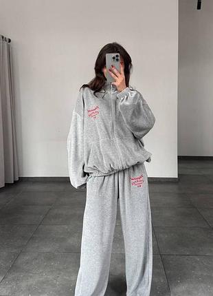 Жіночий велюровий повсякденний спортивний костюм двійка штани та кофта