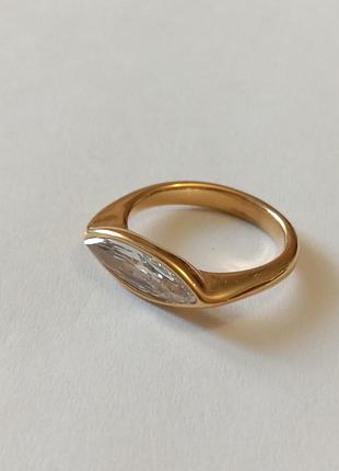 Кольцо маркиз позолота англия