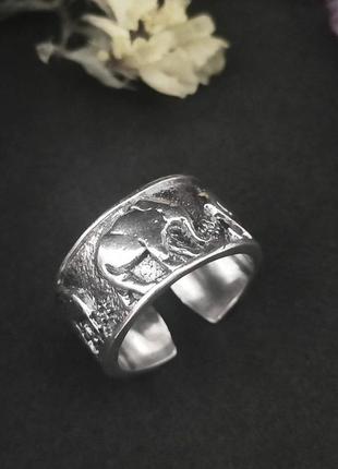 Серебряное кольцо, слон, 925, серебро2 фото