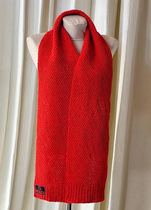 Шикарний шерстяний червоний шарф