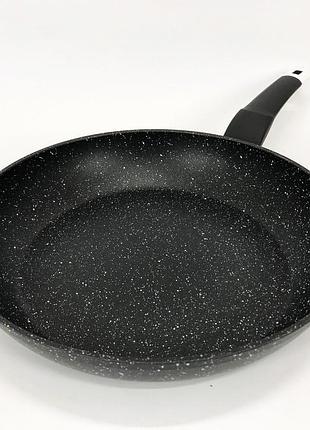 Сковорода unique un-5137 28 см граніт темний, сковорода з антипригарним покриттям для газової плити