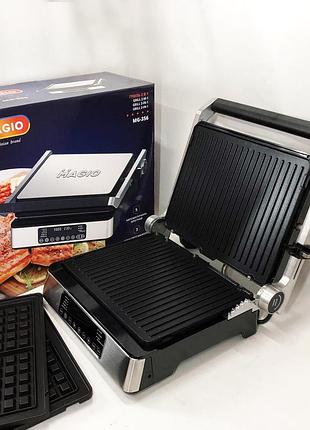 Гриль-барбекю електричний magio mg-356, настільний гриль для гамбургерів притискна електробутербродниця