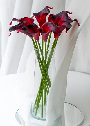 Калла на ніжці штучна в-21 см упаковка 10 шт. колір: червоний