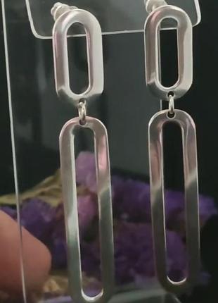 Срібні сережки, геометрія, 925, висюли, срібло
