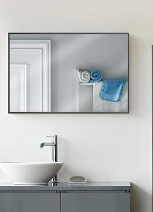 Зеркало в алюминиевой раме черного цвета