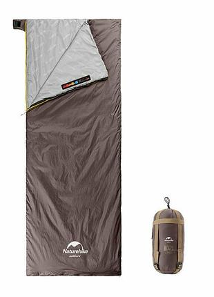 Спальник сверхлегкий naturehike summer lw180 nh21msd09 левый, (15°c), p-p xl, коричневый