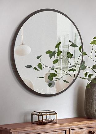 Круговое зеркало в черном 80 см венги магия, 1000