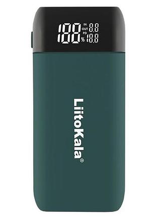 Зарядний пристрій-павербанк liitokala lii-mp2 на 2 канали для акумуляторів, зелений