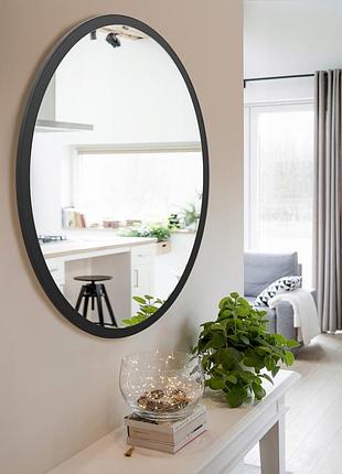 Зеркало в виде овала 700х500 мм черный
