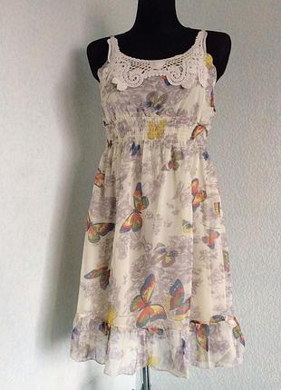 Сарафан в принт бабочки