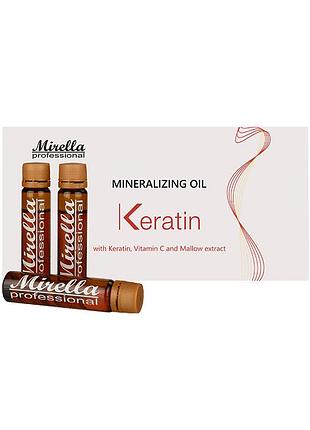 Mirella professional mineralizing oil keratin — мінералізуюча олія з кератином для відновлення волосся, ампули. 10шт. комплект