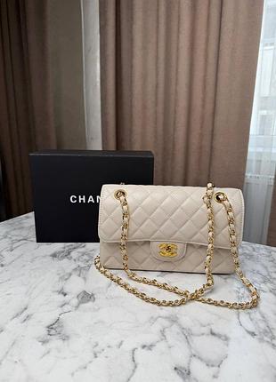 ❤️ chanel classic 23 flap caviar leather ivory with gold hardware , женская кожаная сумочка , новая сумочка шанель , сумочка шанель
