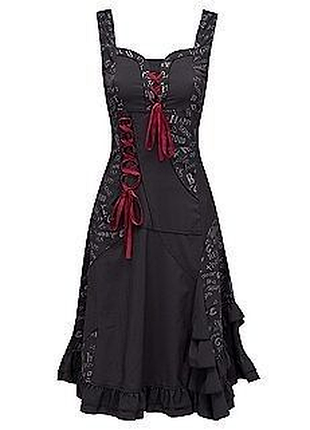 Черное корсетное платье в стиле готик-панк