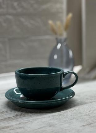 Керамічна чашка з блюдцем, 150 мл, естетика