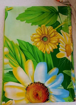 Простынь двуспальная бязь зеленая в цветы 2х2.20 простынь двуспалка яркая